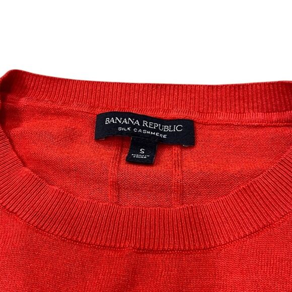 Banana Republic Orange Silk Cashmere Round Neck Sweater S - Picture 4 of 5